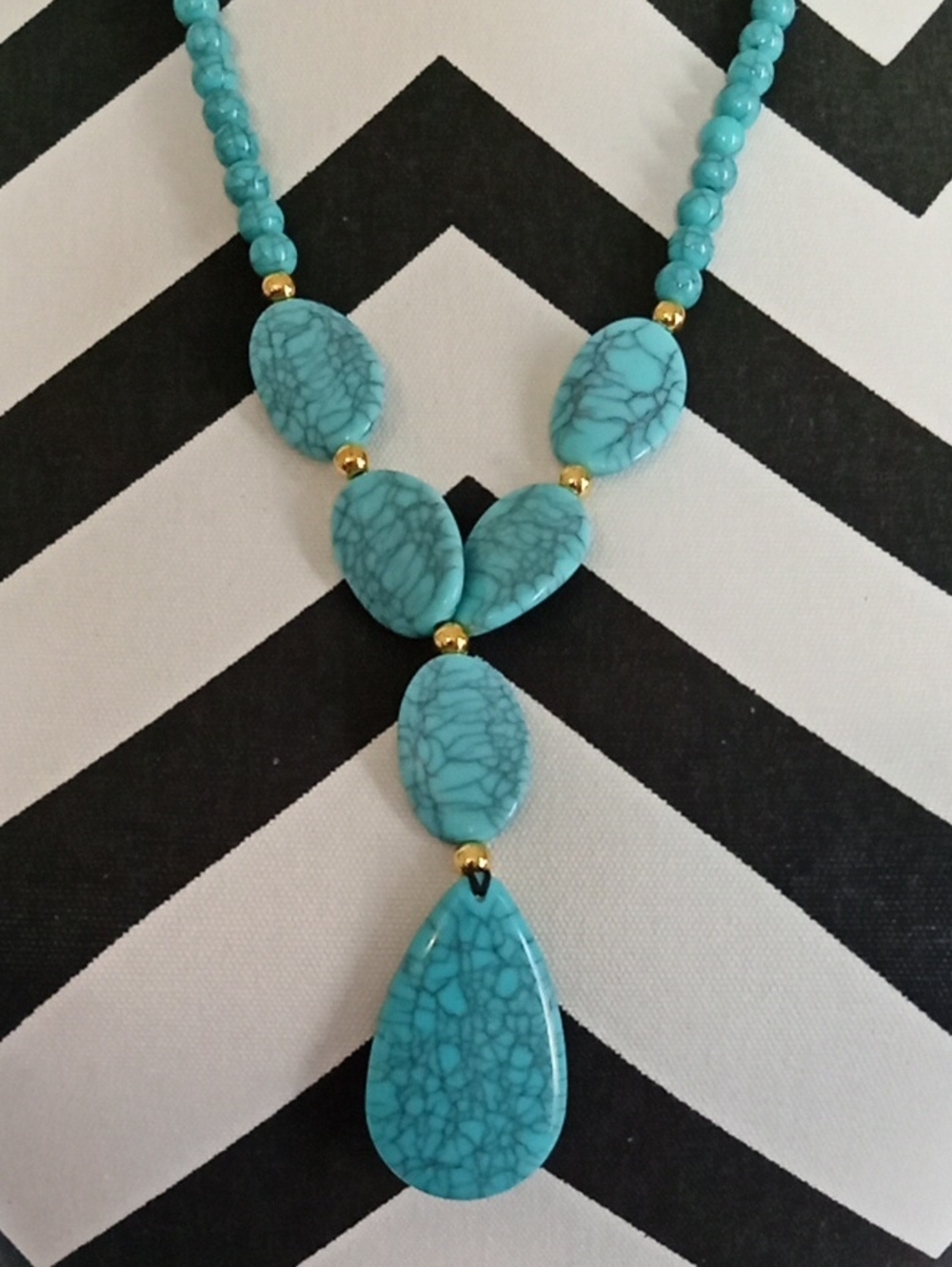 Blue Turquoise Bead Necklace